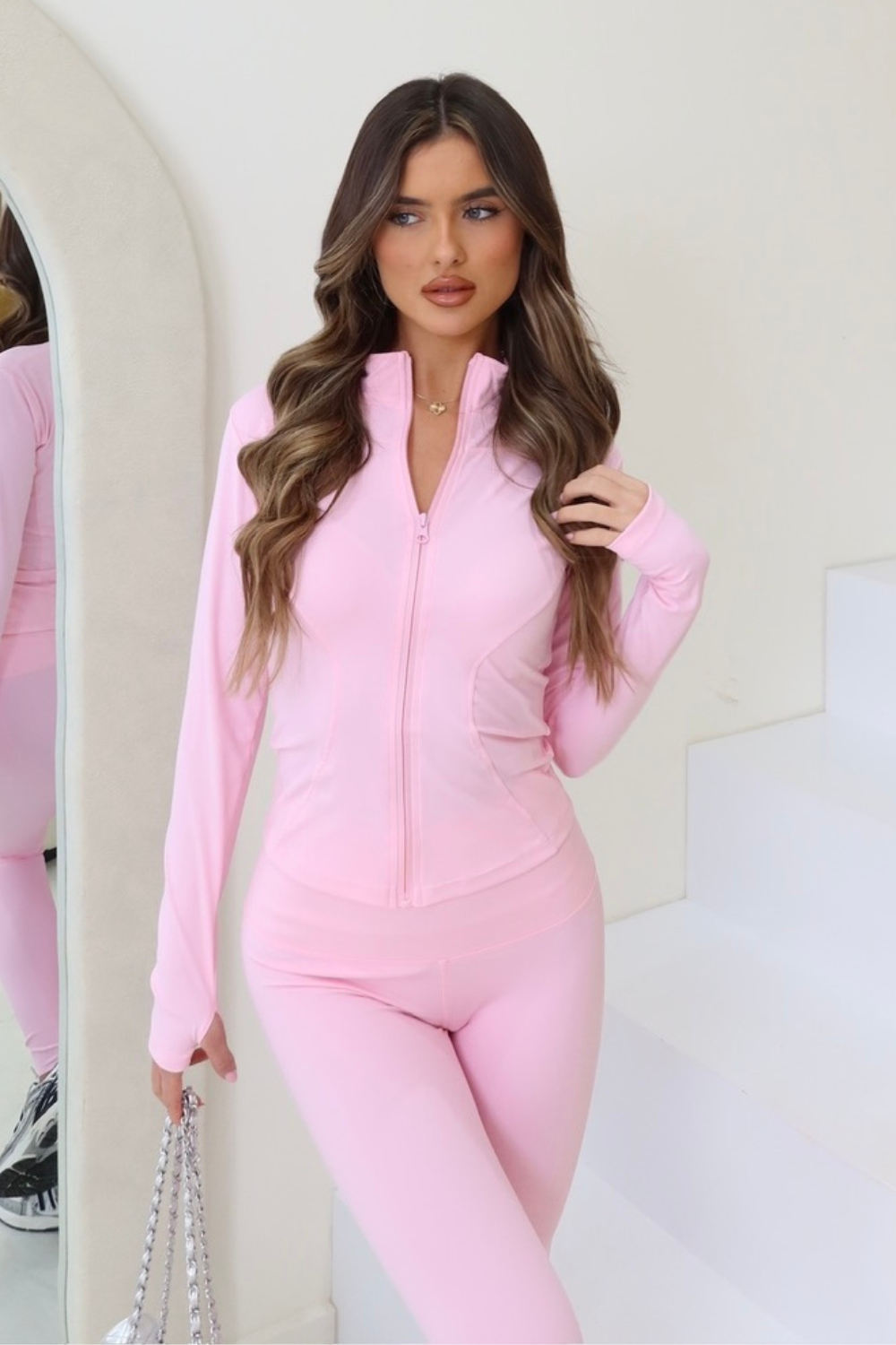 Pink Yoga Zip Top