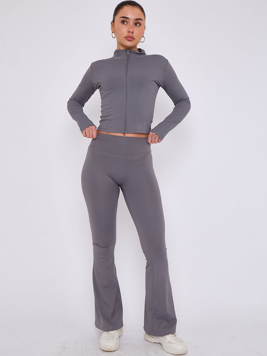 Dark Grey Bum Ruched Set