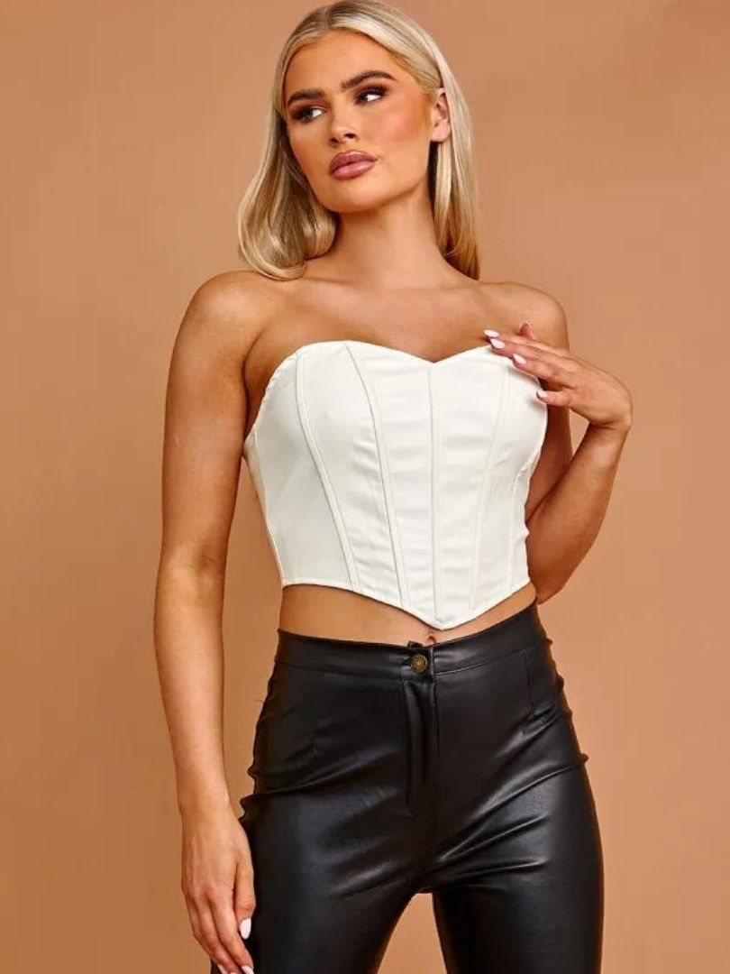 PU Corset White